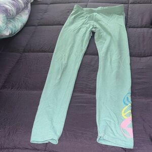 Mint Green Leggings with Colorful Logo